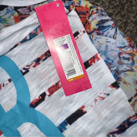 Xhiliration Juniors' Floral Fleur Flowy Top Size XL - Picture 4 of 9